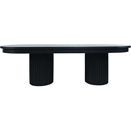 Auden 102" Fluted Double Pedestal Dining Table in Black Wood